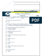 Lista de Matemática - MMC e MDC