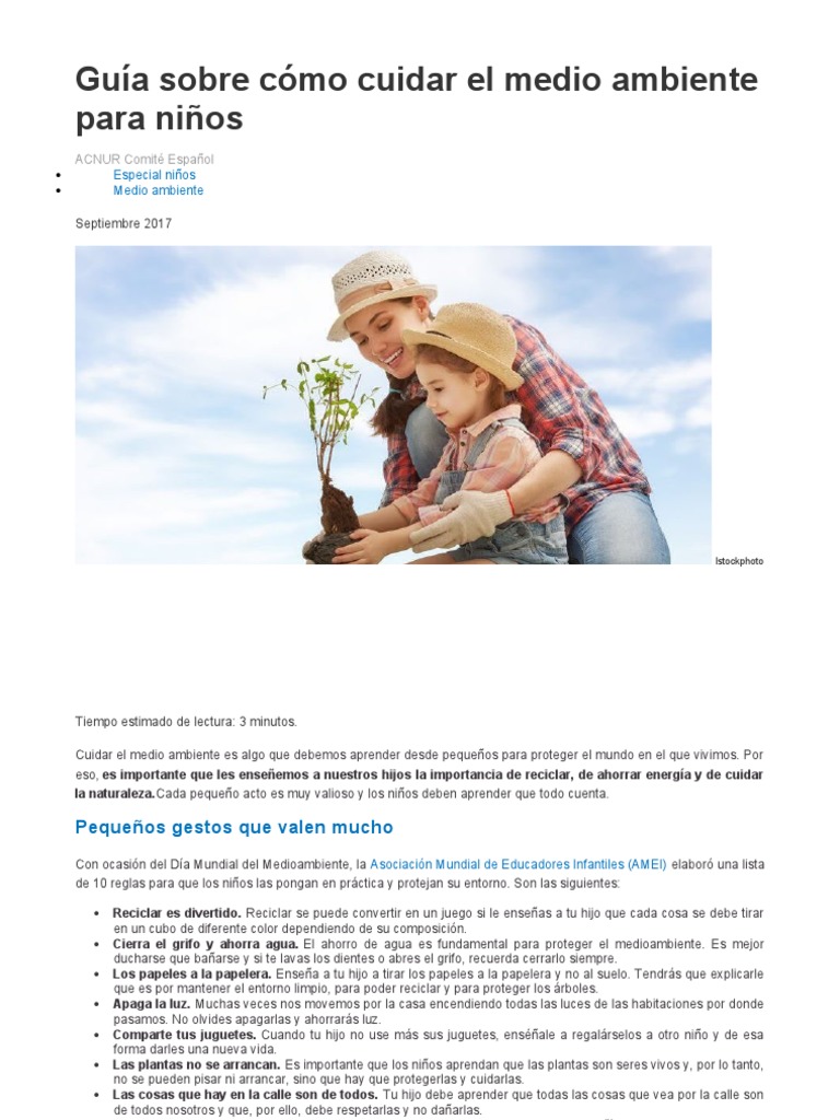 Cuidado del Medio Ambiente para Niños | PDF | Mascota | Entorno natural