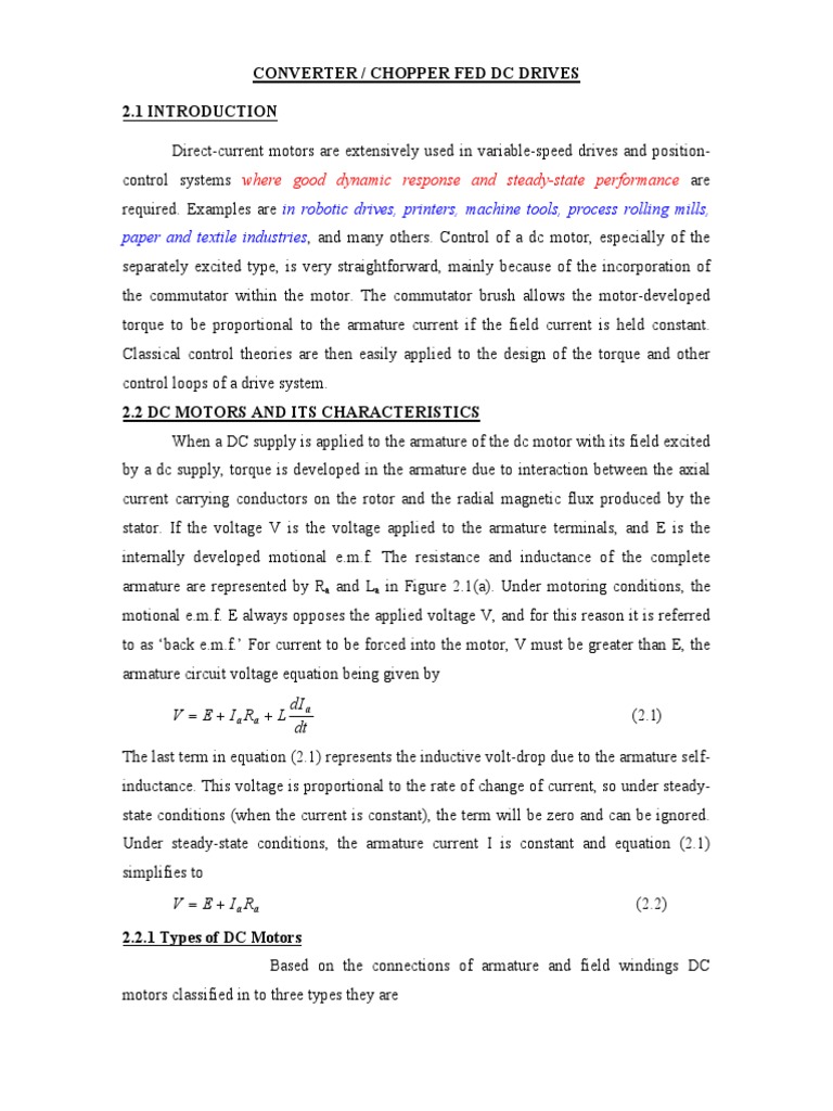 EDSC Unit-3, Rectifier and Chopper Controlled DC Motor PDF | PDF ...