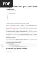 Plan de Actividades para Adultos Mayores | PDF | Adultos | Vejez