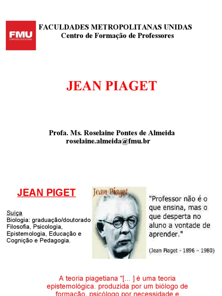 Estágios do Desenvolvimento Cognitivo segundo Jean Piaget - ppt carregar