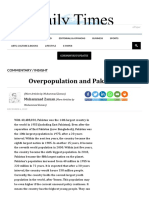 Overpopulation and Pakistan  