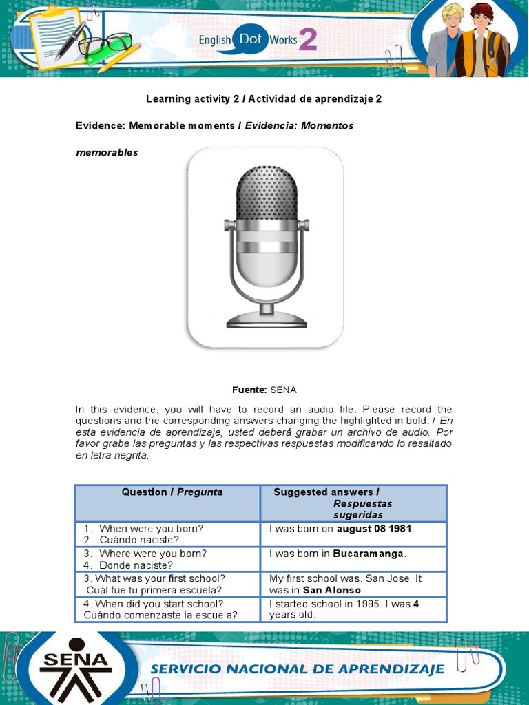Audio Recording Learning Activity Guide | PDF
