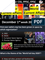Current Affairs December 1st Week 2020 PDF