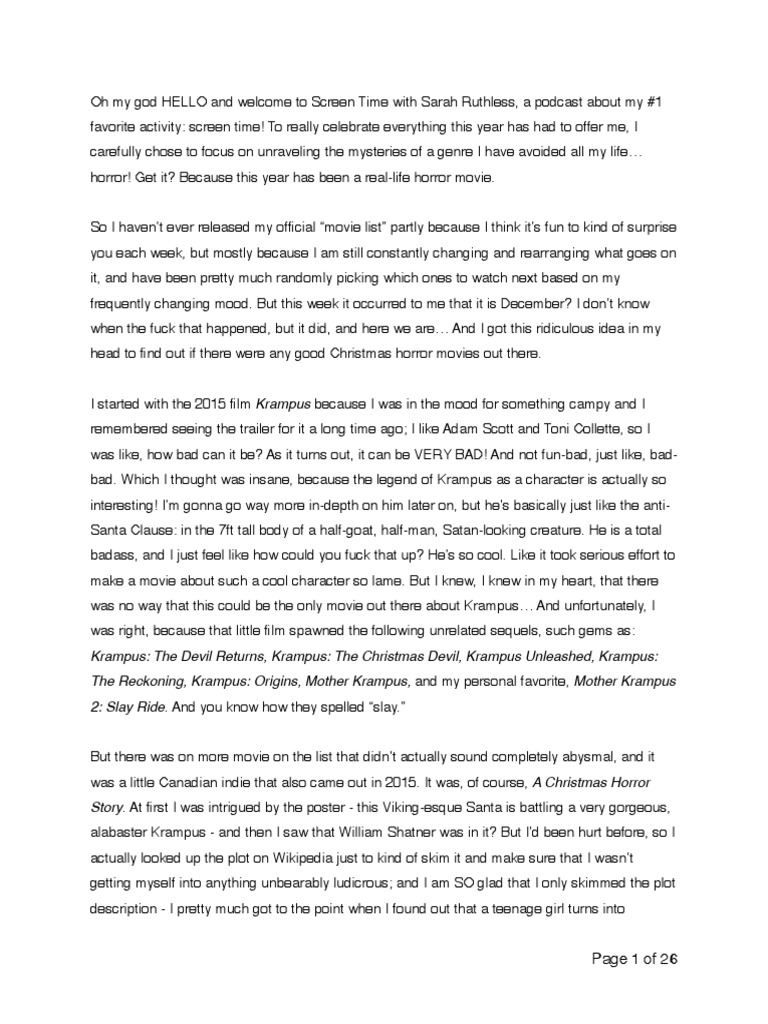 A Christmas Horror Story Transcript PDF PDF