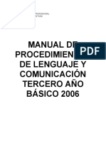 Manual de Procedimientos de Lenguaje y Comunicacion 3 Basico Parte 1