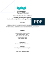 ENSAYO :"método RPG en La Reeducación de Hipercifosis en Jóvenes de La Universidad Norbert Wiener, Lima 2020"