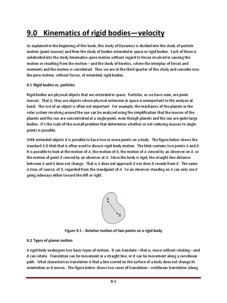 9.0 Kinematics of Rigid Bodies-Velocity | PDF | Rotation Around A Fixed ...