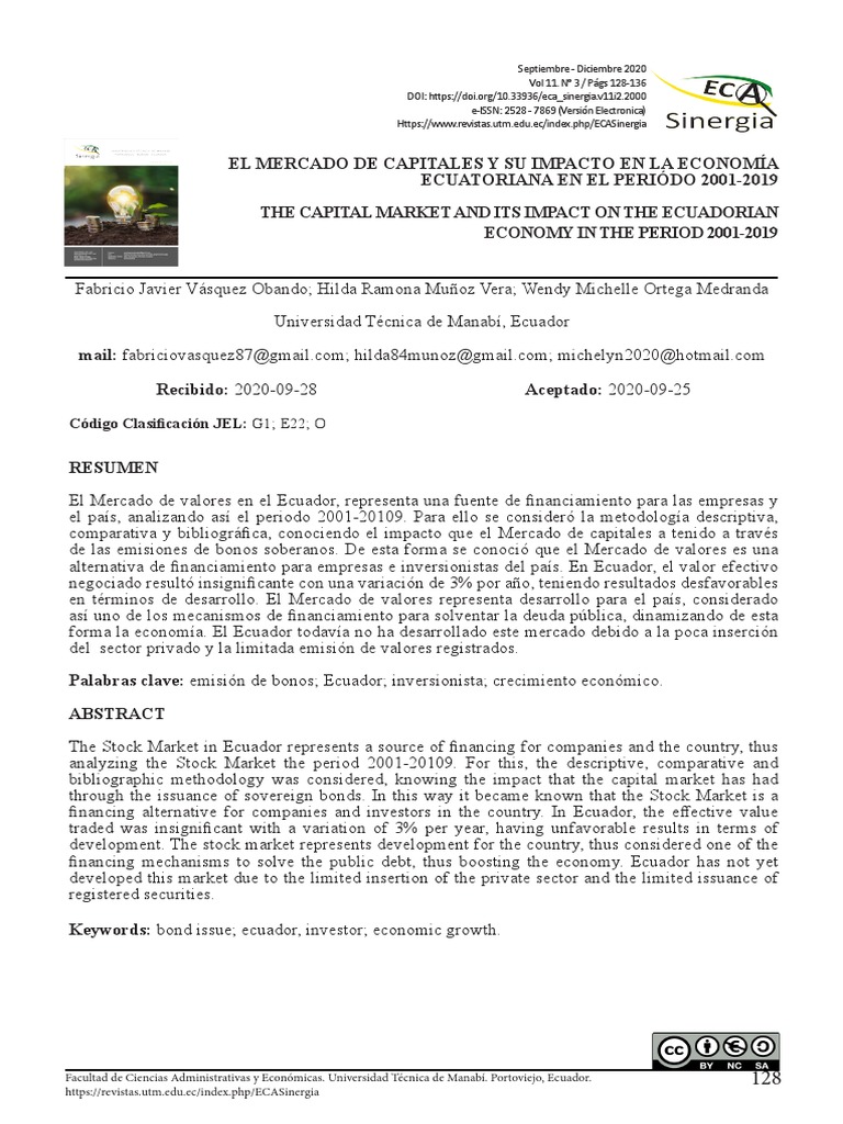 Impacto del Mercado de Capitales en Ecuador | PDF | Finanzas y dinero
