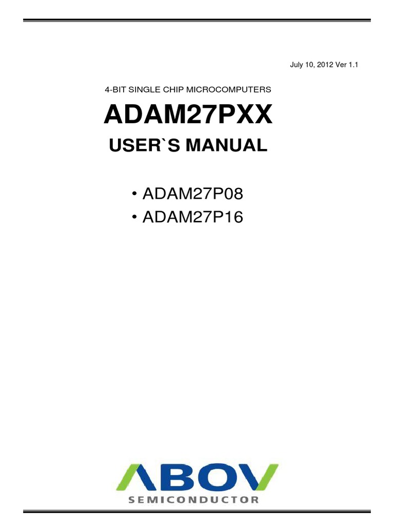 ADAM27P16 Microcontroller User Manual | PDF | Subroutine | Electronic ...
