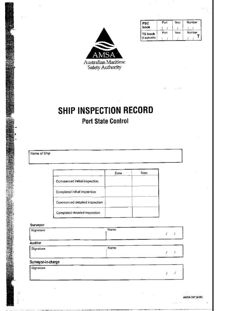 Amsa Safety Check List PDF