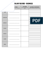 Business Vocabulary Record PDF