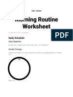 Morning Routine Worksheet: Daily Schedule