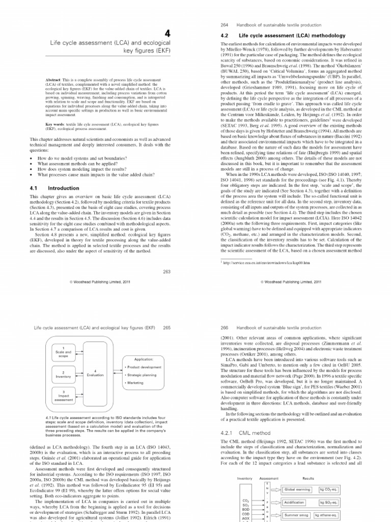 Life Cycle Assessment (LCA) Ecological Key Figures (EKF 