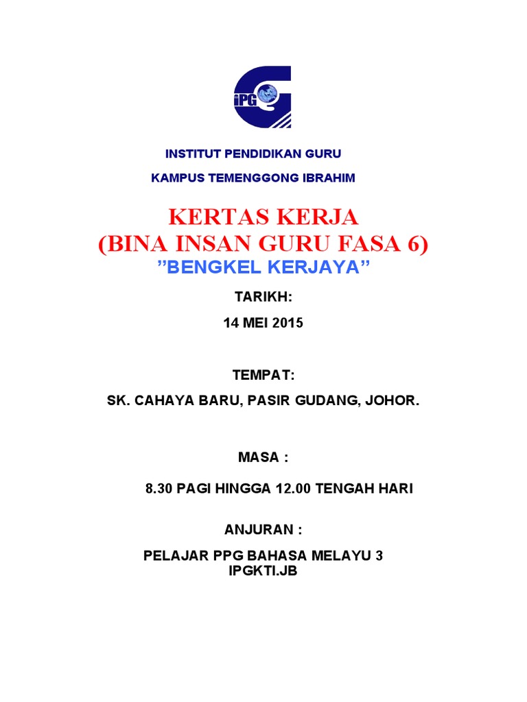 Dokumen Tips Kertas Kerja Bengkel Kerjayadoc Pdf