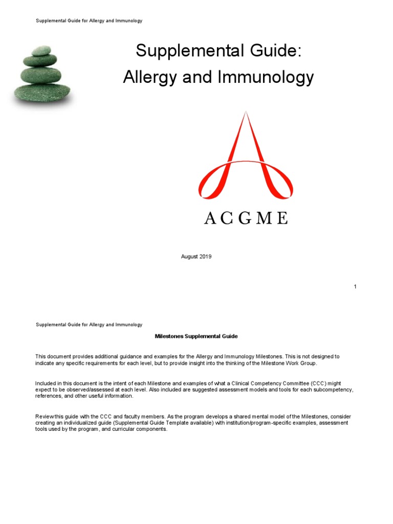 Supplemental Guide For Allergy and Immunology | PDF | Allergy | Patient ...