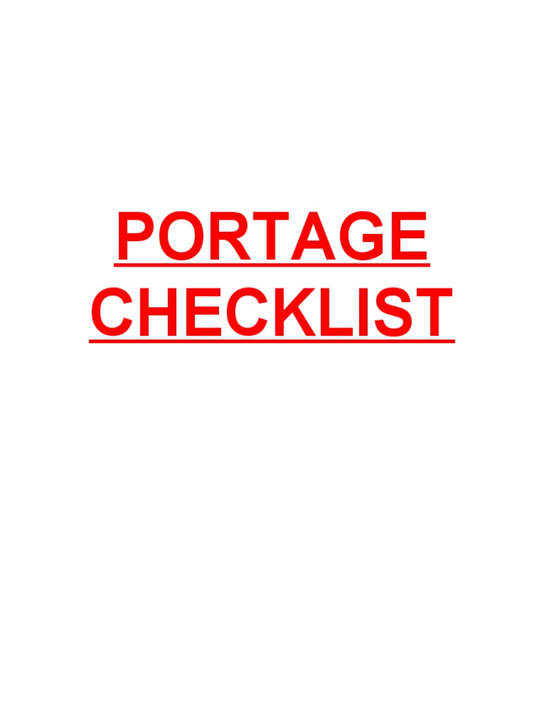 Portage Checklist | PDF