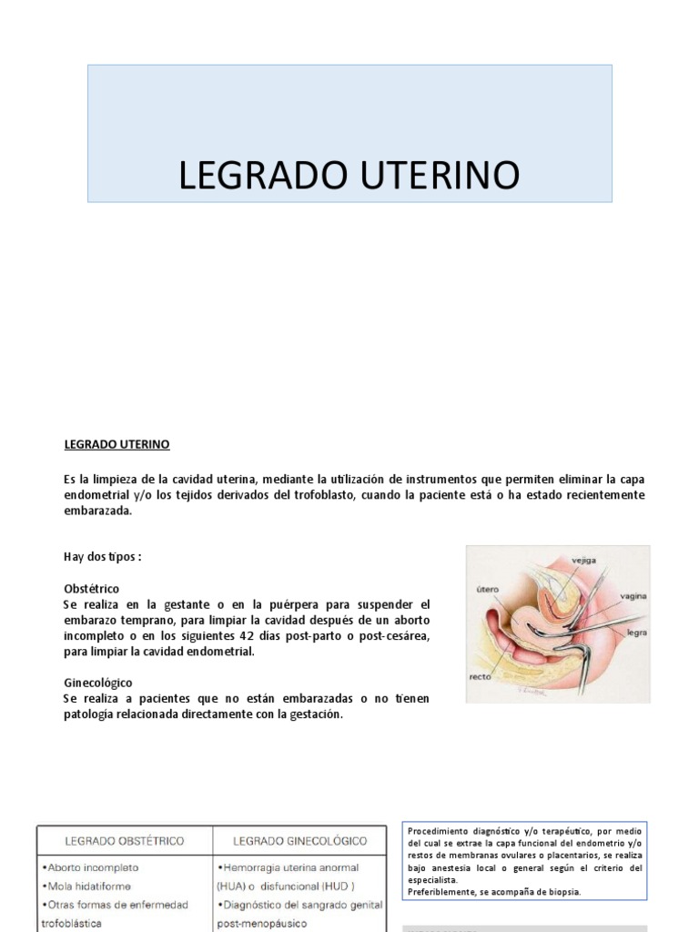 Legrado Uterino | PDF | El embarazo | Especialidades Medicas