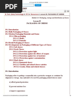Cheese Technology: Module 14. Packaging, Storage and Distribution of Cheese