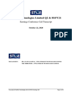 Transcript of Sterlite Technologies Q2FY21 Earnings Call 22 October 2020 PDF