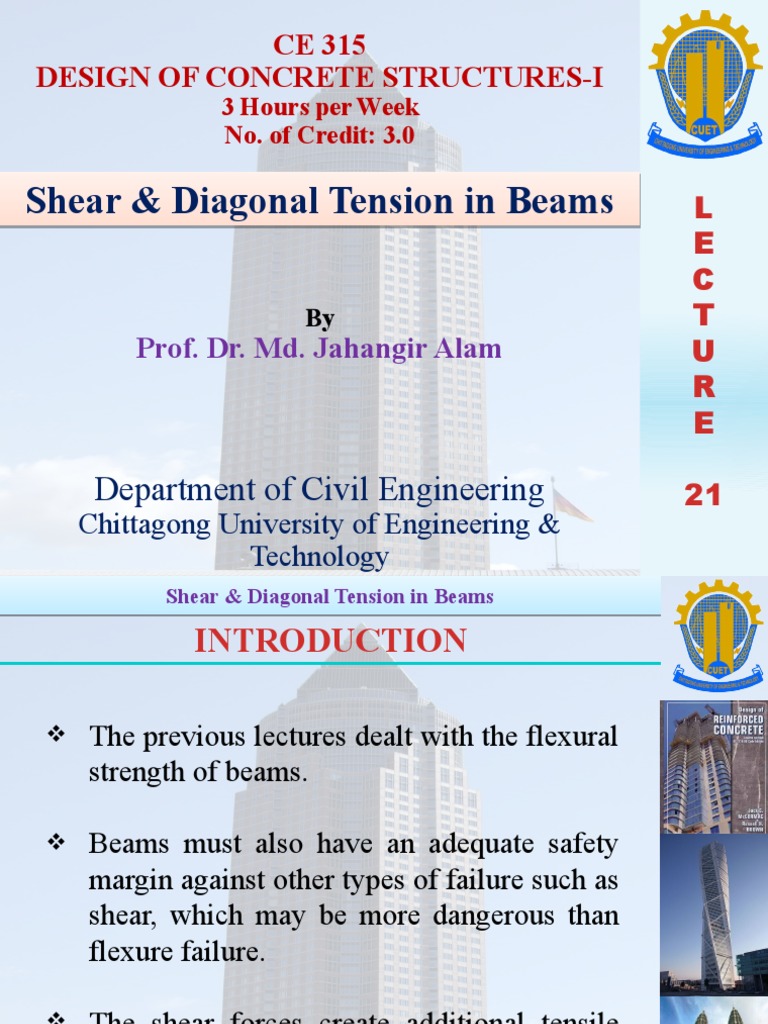 Shear and Diagonal Tension in Beams | PDF | Bending | Beam (Structure)