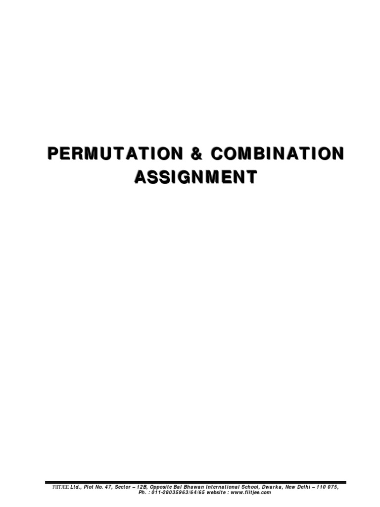 Permutation Combination Sheet Questions & Answer Key | PDF | Numbers ...