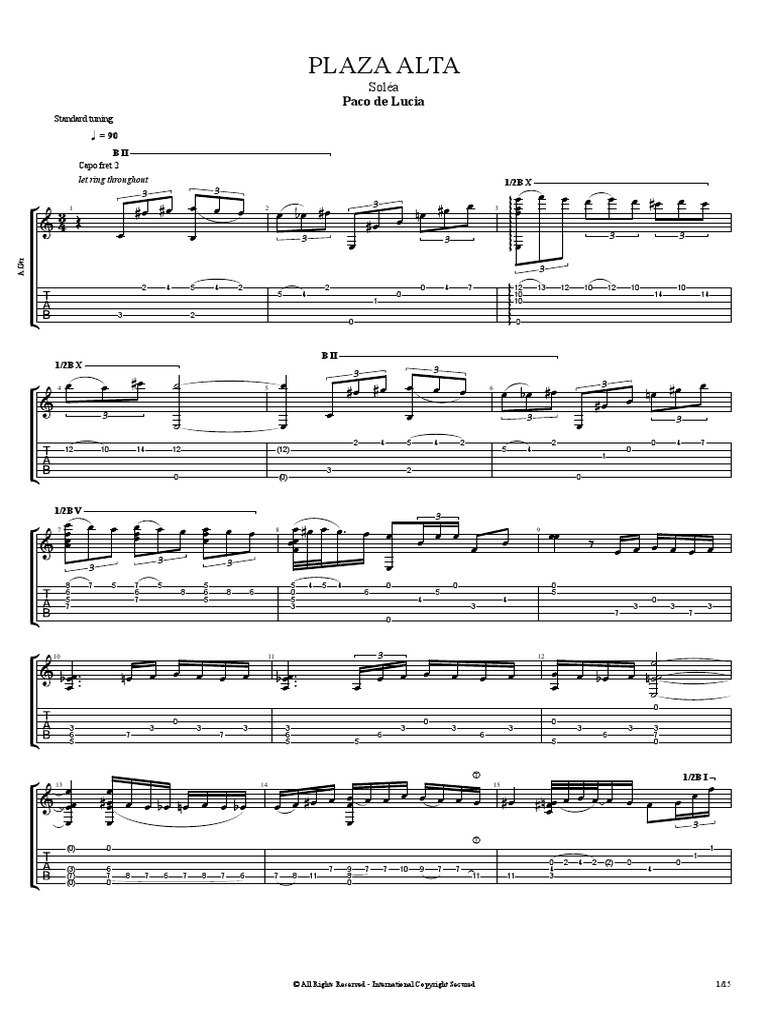 Paco de Lucia - Plaza Alta - Almoraima | PDF | Guitar Family