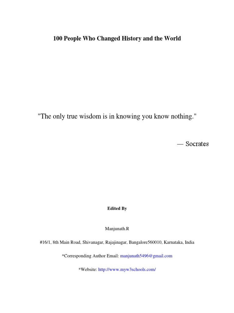 100 People Who Changed History and The World | PDF | Physics | Niels Bohr