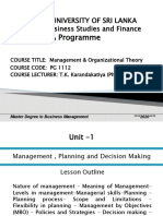 Unit 1-Management,Planning and Decision Making