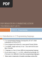 Information Communication Technology (Ict) : UNIT IV: Programming