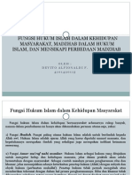 Fungsi Hukum Islam Dalam Kehidupan Masyarakat, Madzhab Dalam Hukum Islam, Dan Mensikapi Perbedaan Madzhab