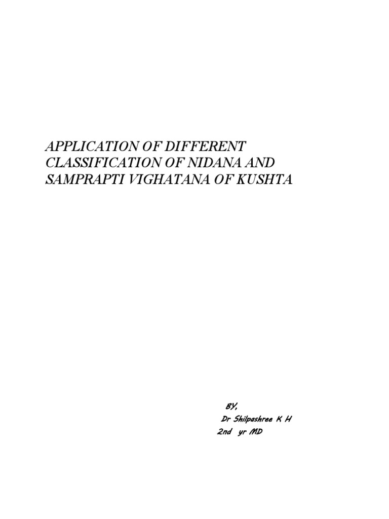 Kushta Roga: Nidana and Samprapti Analysis | PDF | Ayurveda | Asian ...