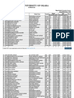 University of Okara: 1st Merit List Department:Computer Science Admissions:FALL 2020