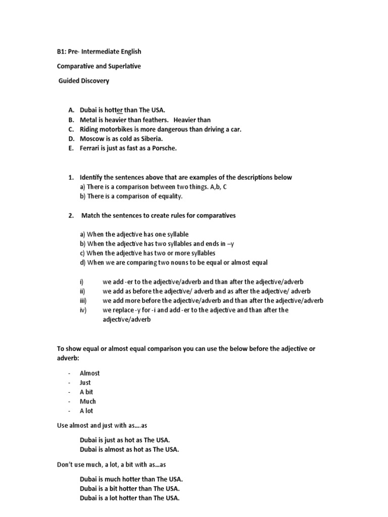 Comparative and Superlative Rules Guide | PDF | Adjective | Adverb