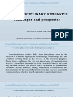 Transdisciplinary Research: Challenges and Prospects