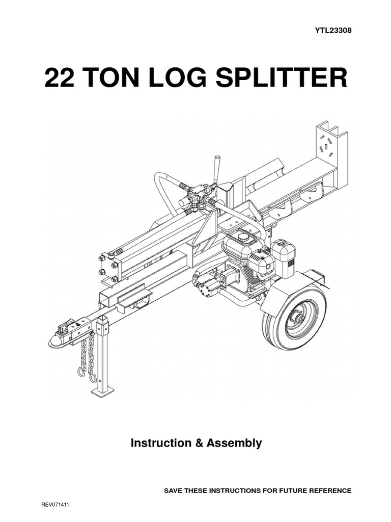 22 Ton Log Splitter: Instruction & Assembly | Download Free PDF | Valve ...