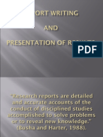 RESEARCH REPORT WRITING