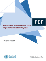 Review of 40 Years of Primary Health Care Implementation at Country Level