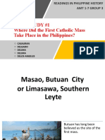 Case Study #1 Where Did The First Catholic Mass Take Place in The Philippines?