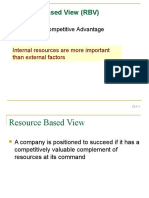 RBV Approach to Competitive Advantage via Internal Resources