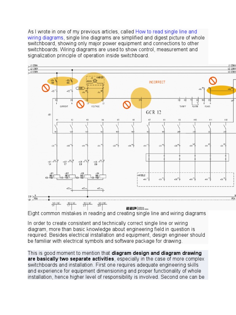 Eight Common Mistakes in Reading and Creating Single Line and Wiring ...