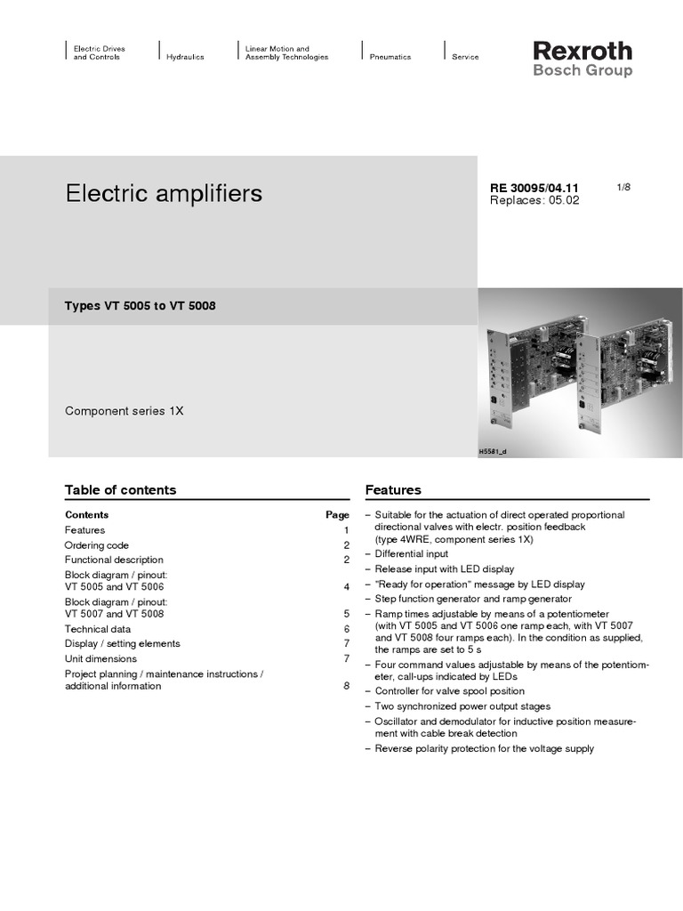 Vdocuments - MX - Electric Amplifiers Replaces 0502 Types VT 5005