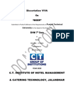 Dissertation VIVA On "BEER": C.T. Institute of Hotel Management & Catering Technology, Jalandhar