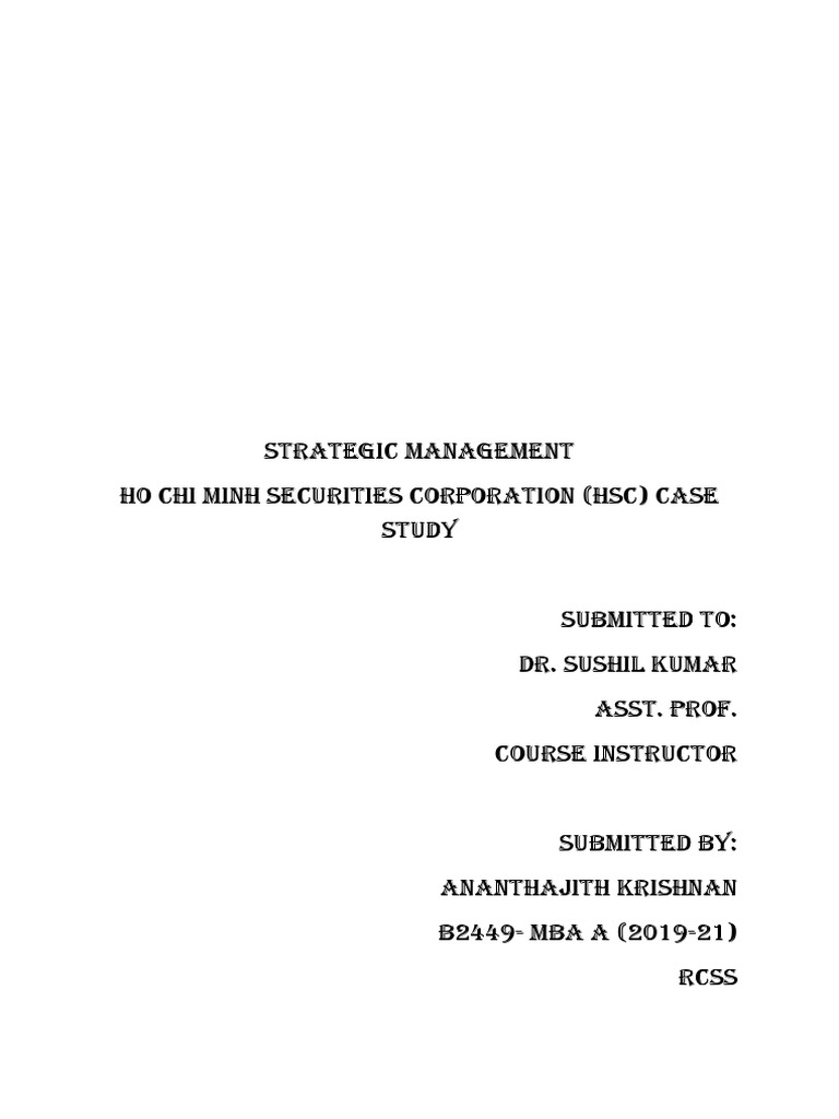 HSC Strategic Management Case Study | PDF | Swot Analysis | Economies