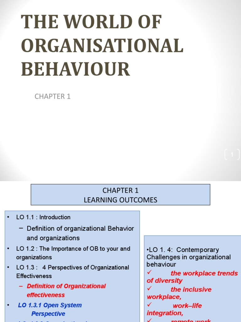 Introduction to Organizational Behavior | PDF | Behavior ...
