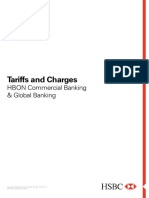 Tariffs and Charges: HBON Commercial Banking & Global Banking