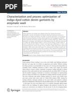 Characterization and Process Optimization of Indigo Dyed Cotton Denim Garments by Enzymatic Wash