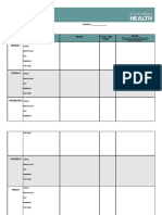 Weekly Fitness Log: Month: - Week# - Section