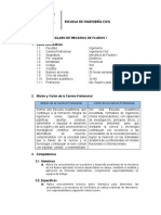 Escuela de Ingeniería Civil: Silabo de Mecanica de Fluidos I 1. Datos Informativos