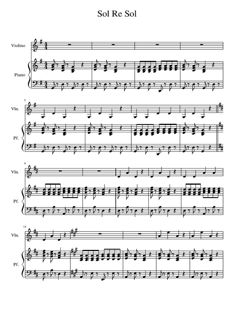 Partitura Sol Re Sol para Piano | PDF